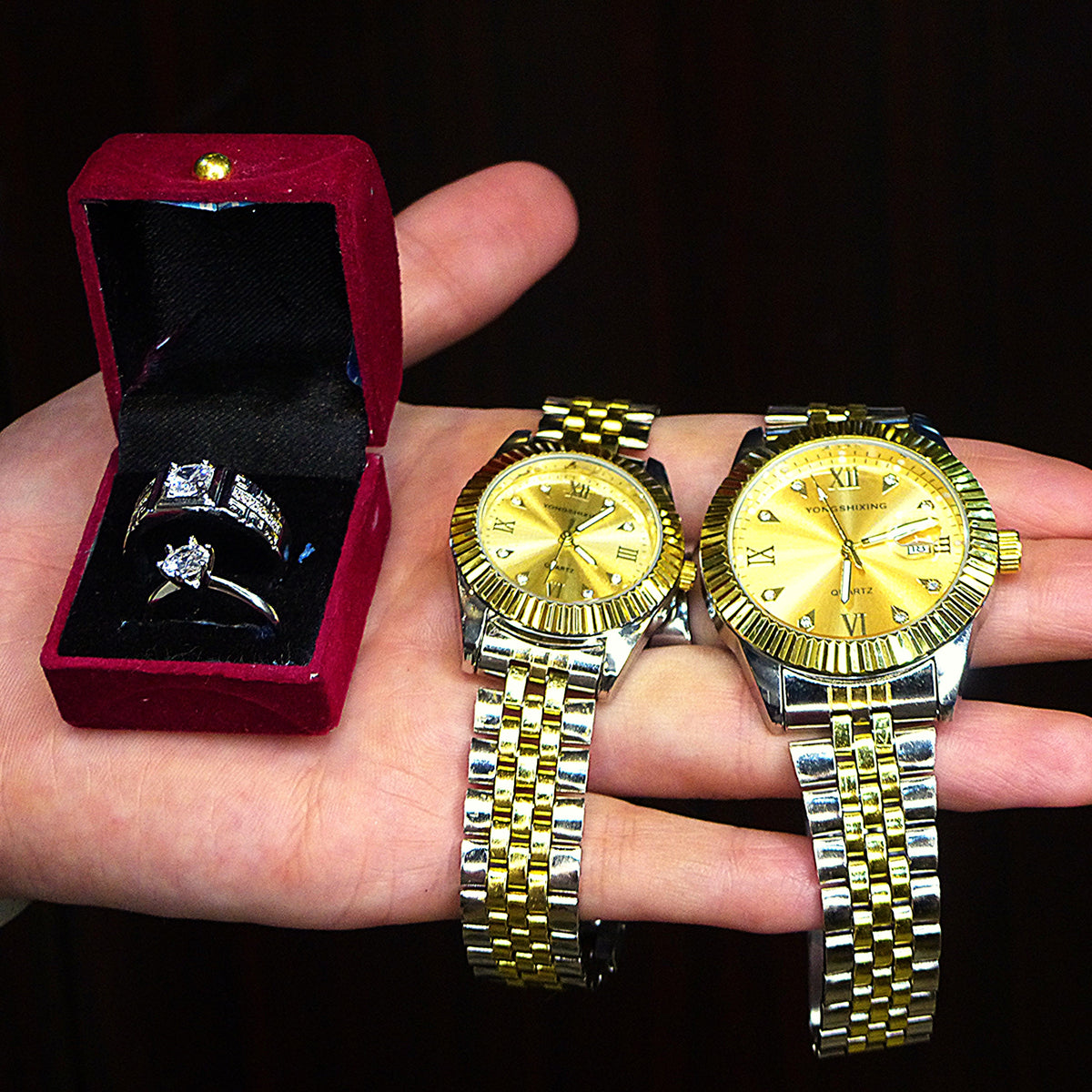 PREMIUM WATCHES AND RINGS COMBO SET FOR COUPLES FREE DELIVERY